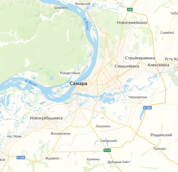 Карта Самары